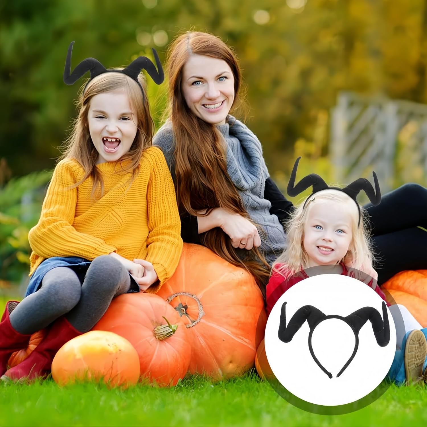 Christmas Headband Bull Horns Costume Headbands Ram Horn Hair Hoops Plush Animal Ears Cosplay Accessory - Image 4