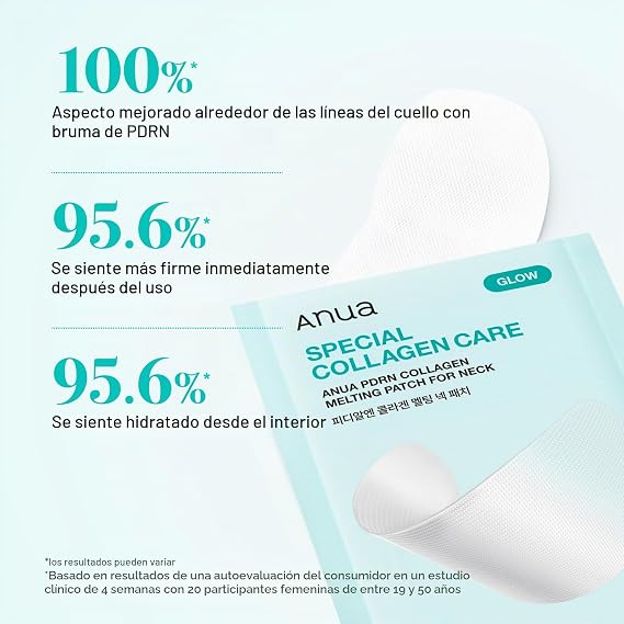 Anua PDRN Collagen Melting Patch for Neck, Dissolvable Collagen Patches for Neck and Forehead Wrinkles, Lifting and Firming Effect, Korean Skincare Anti-Aging (0.02g * 4 Pack) PATCH ONLY