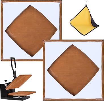 Heat Press Covers 15 x 15 Inch for Top and Bottom Platens | 2 Pcs Heat Press Platen Wrap Cover Reusable Teflon Sheets Protector for Sublimation, DTF and Heat Press Transfers