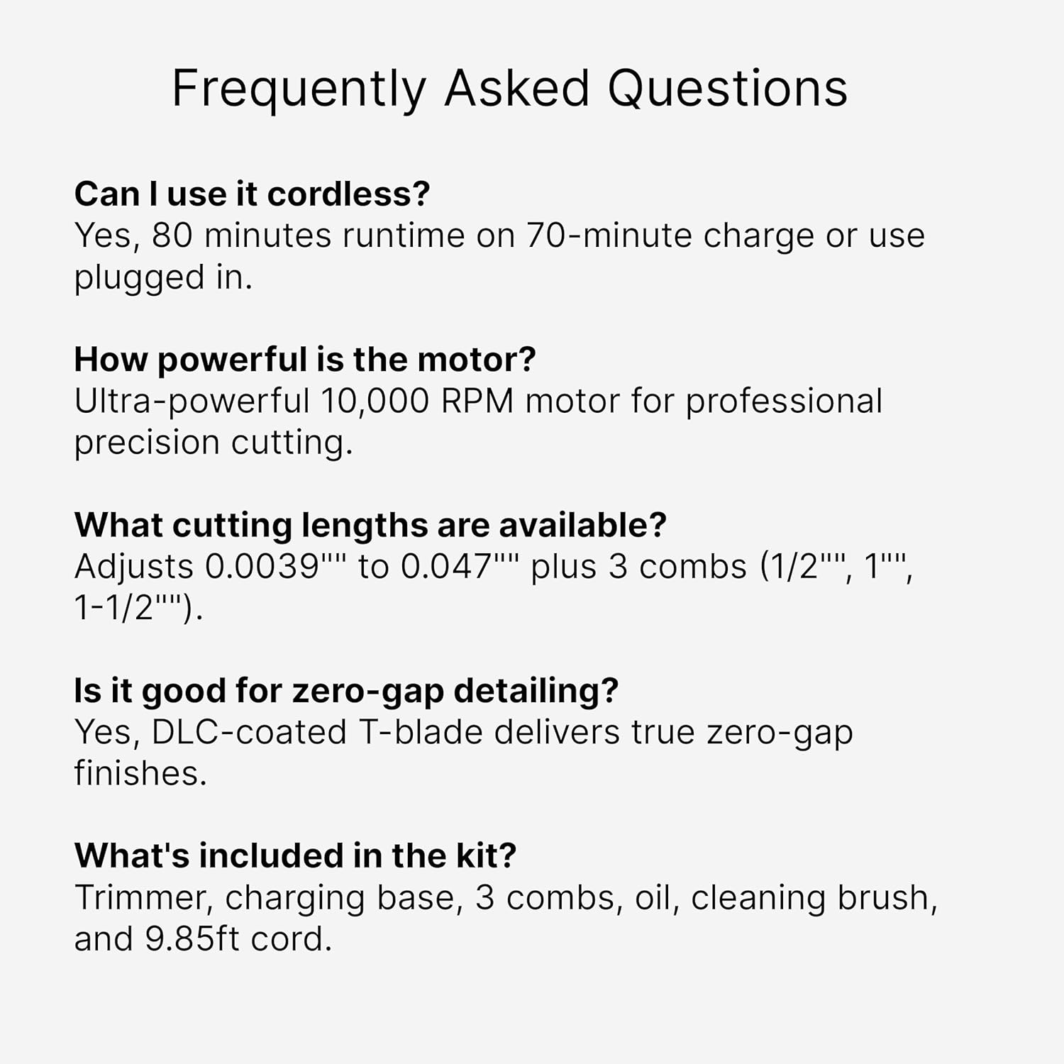 GA.MA Italy Absolute Ultra T-Blade Trimmer, Corded or Cordless, DLC-Coated Blade, 10000 RPM Motor, Lithium Battery, 3 Combs