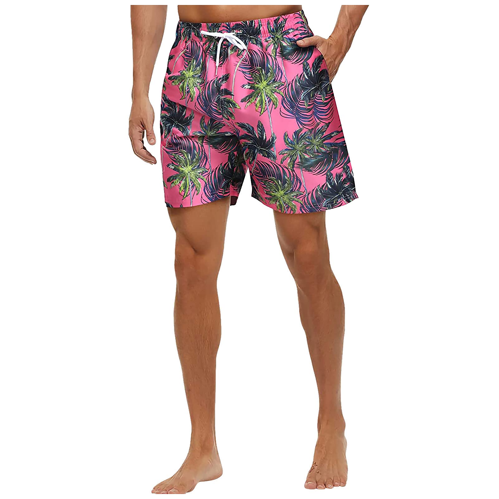Banbry Mne's Fashion Summer Swim Short Breathable Elastic Trunks Drawstring Shorts