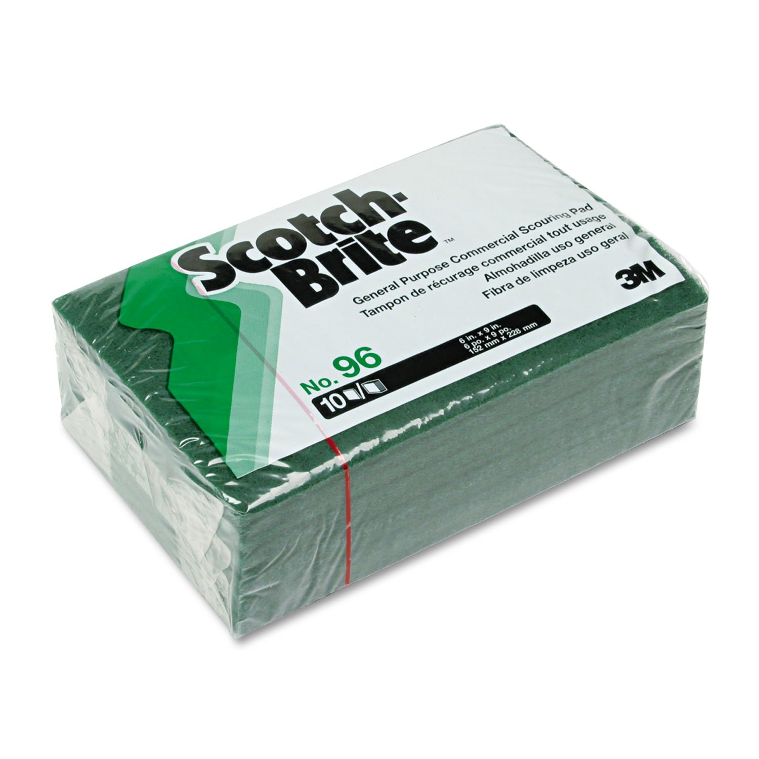 Scotch-Brite estropajo de propósito general – 9,9 "x 7.0 x 7.0" – 10/Pack – Fibra sintética – verde