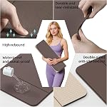 Foldable Yoga Mat,Exercise Mats for Home Workout,Comfortable and Durable,8mm Thick-Portable Folding Mat,Non Slip,Pilates Mat Thick,Outdoor Use,Meditation,Travel,Camping(71"x24" x0.31") (Latte with black coffee)
