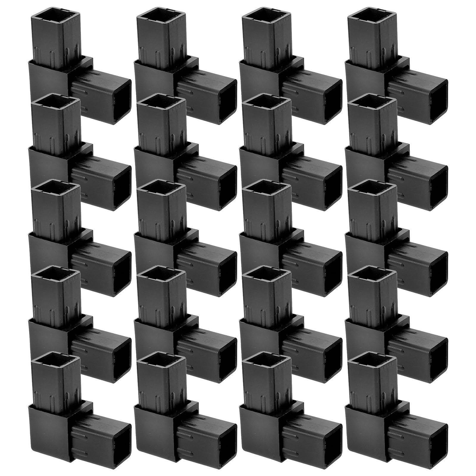 MAGICLULU Connettore per tubo quadrato in plastica da 20 pezzi: giunto angolare a 2 vie da 20x20 mm per ringhiera - Adattatore per tubi, raccordi per rack per condizionatori d'aria per recinzioni