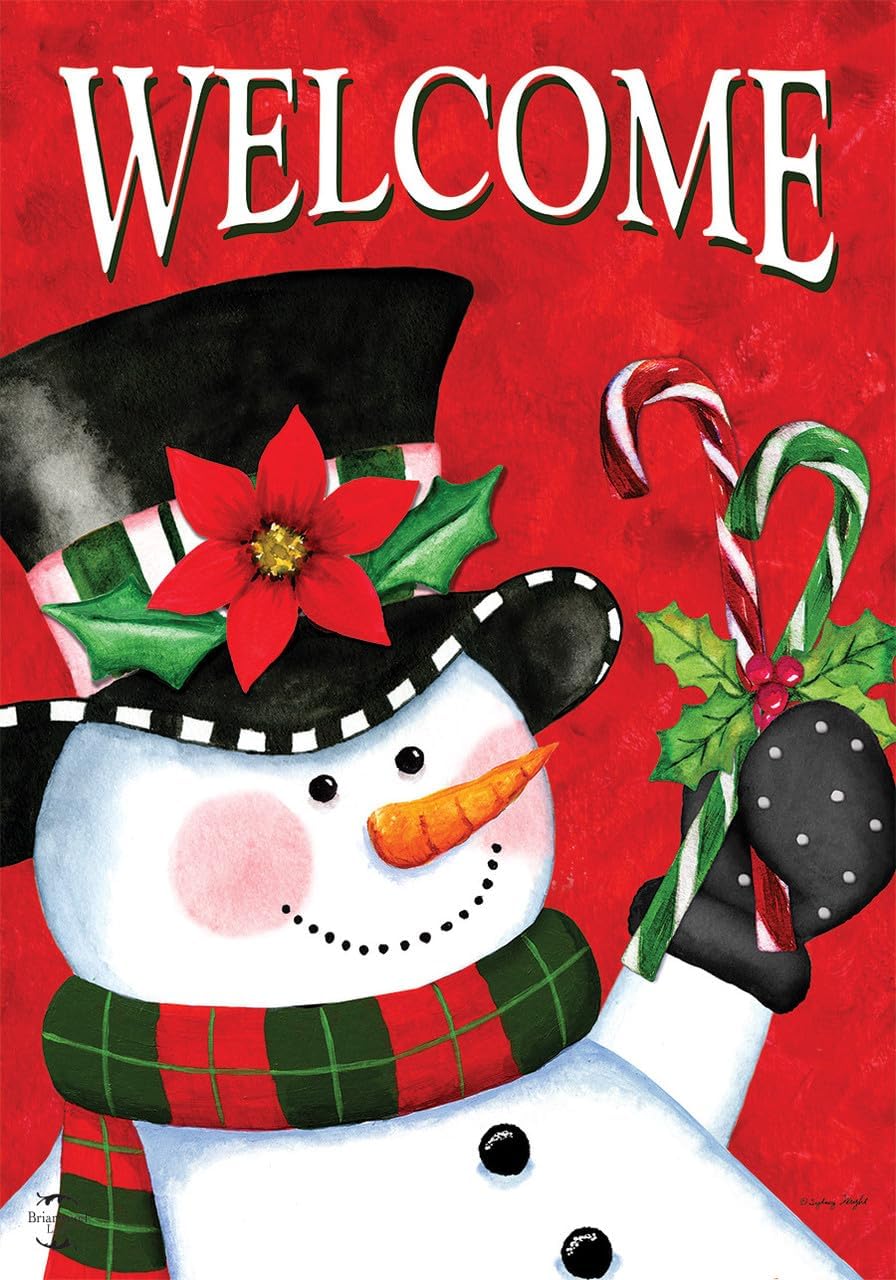 Briarwood Lane Snowman Joy Winter House Flag