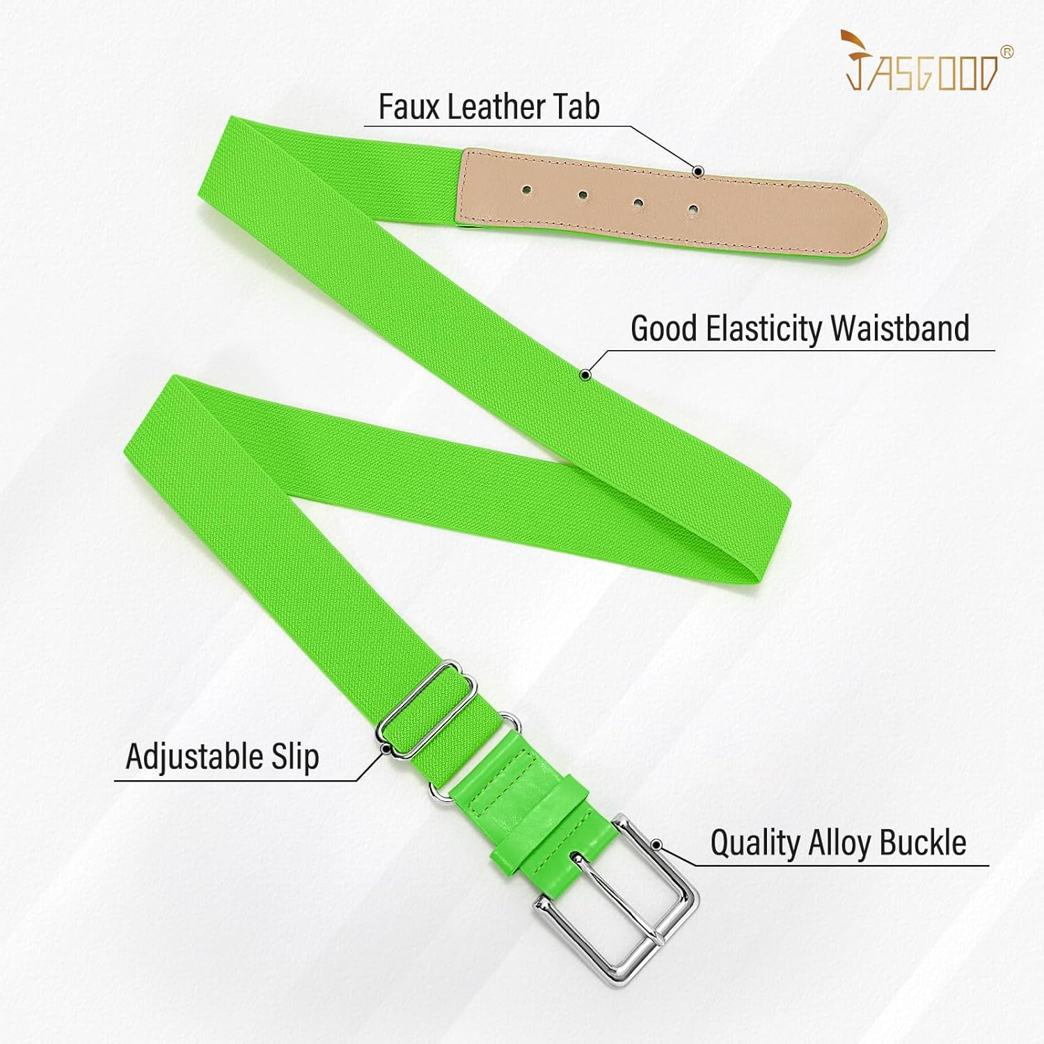 JASGOOD 2 Pack Baseball Socks and Belt Combo Set Softball Socks and Belts Elastic Waist Belt for Youth and Adult Boys - Image 5