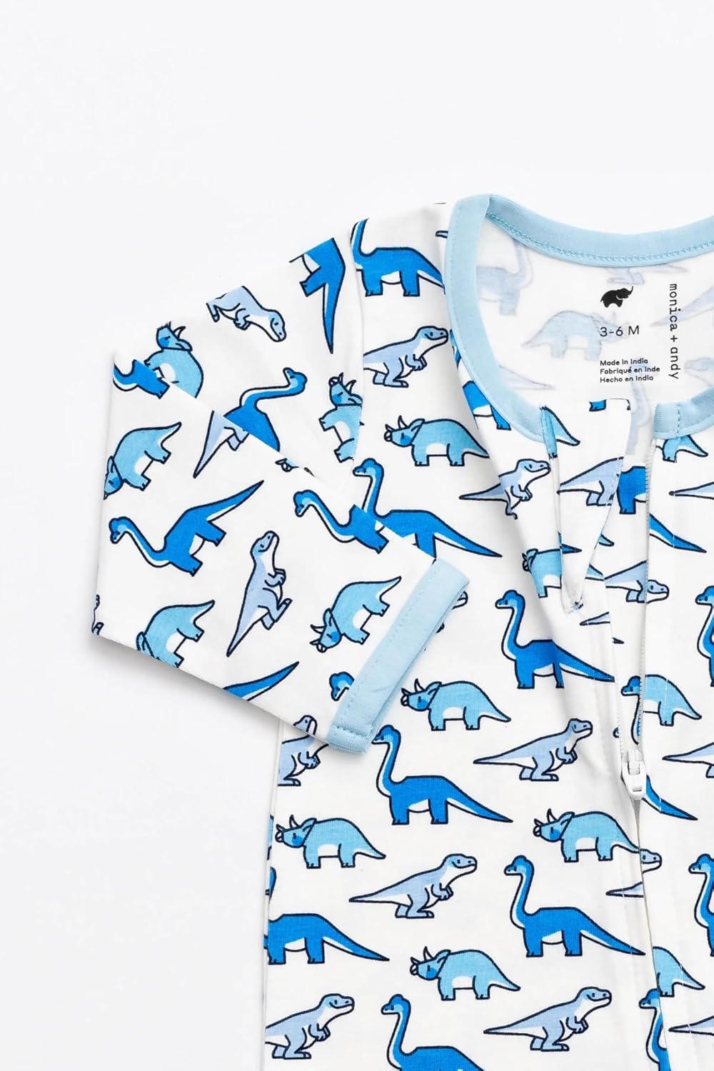 monica + andy Double Zipper One Piece, 100% Organic Baby Clothes for Girls & Boys, Unisex, Preemie, Newborn & Infant Sizes - Image 4