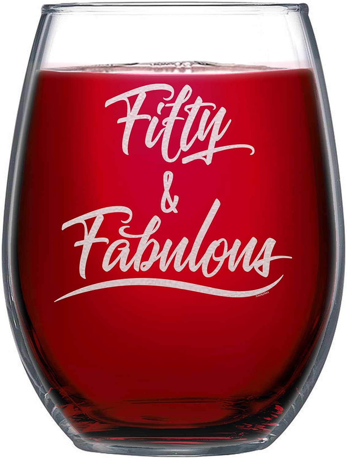 Exclusive Discount 90% Price NeeNoNex Fifty & Fabulous Stemless Wine Glass - 50th Fiftieth Birthday Gift Weekly Top Sale NeeNoNex Fifty & Fabulous Stemless Wine Glass - 50th Fiftieth Birthday Gift