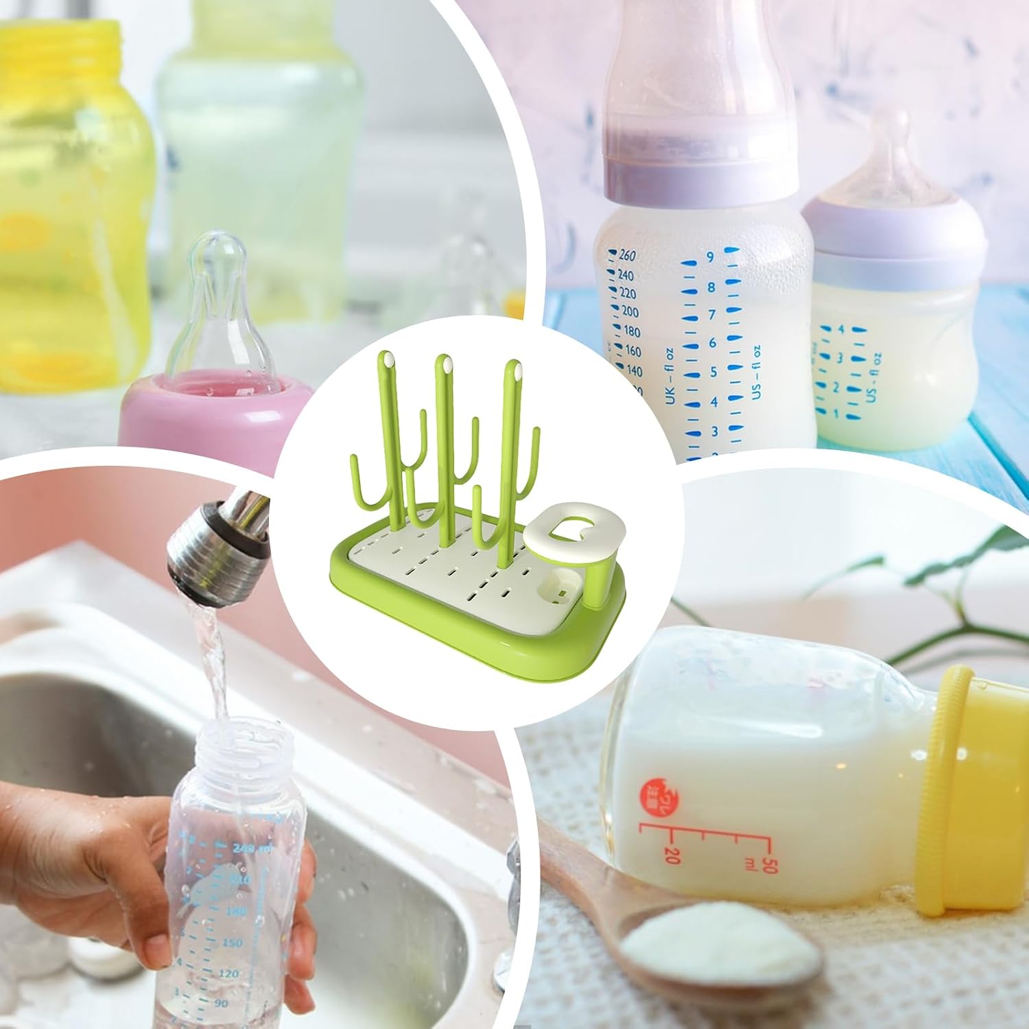 Bottle Drying Rack | Feeding Bottle Drying Rack,Vertical Dryer Holder, Cactus Shape Standing Drainer for Bottles and Pump Part