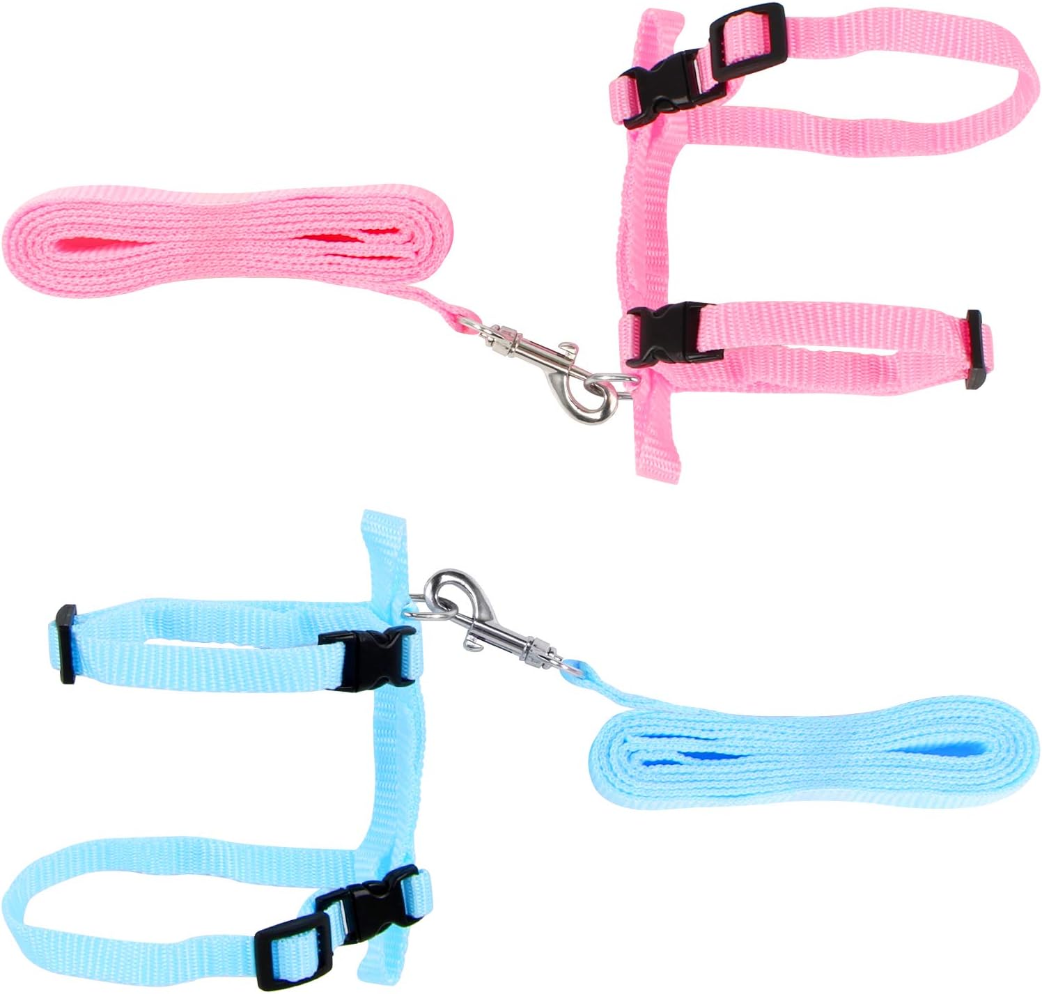 Pettorina E Guinzaglio Multicolore Nylon 110cm Per Cani, Gatti E Conigli - Taglia Universale