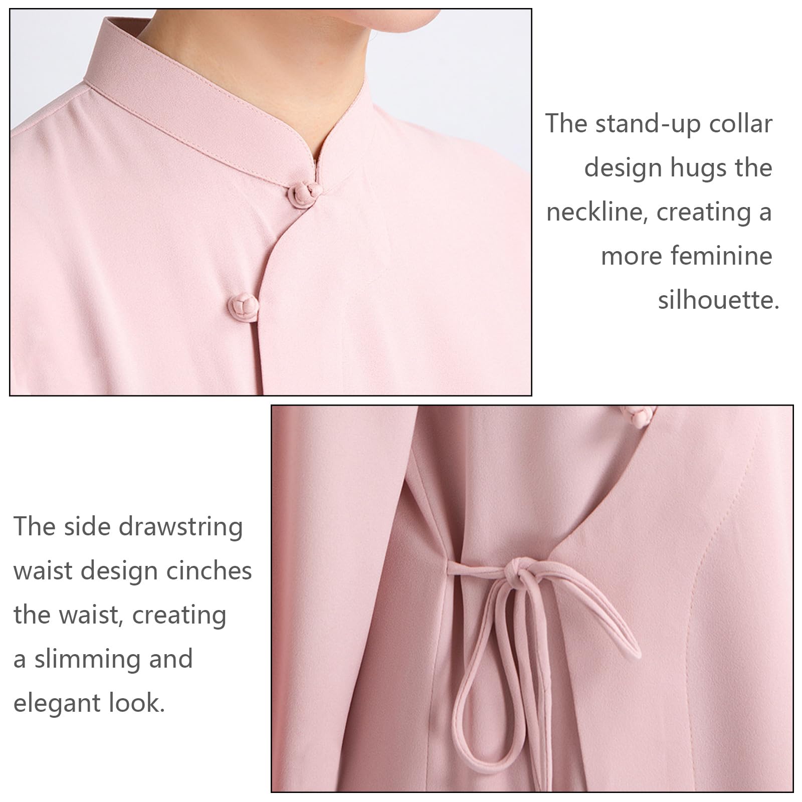 CHUIKUAJ Vêtements de Tai Chi, Ensemble Traditionnel Chinois pour Femmes, Uniforme de Kung Fu à Manches Longues, Tenue de Méditation Zen pour Arts Martiaux (Haut + Pantalon)