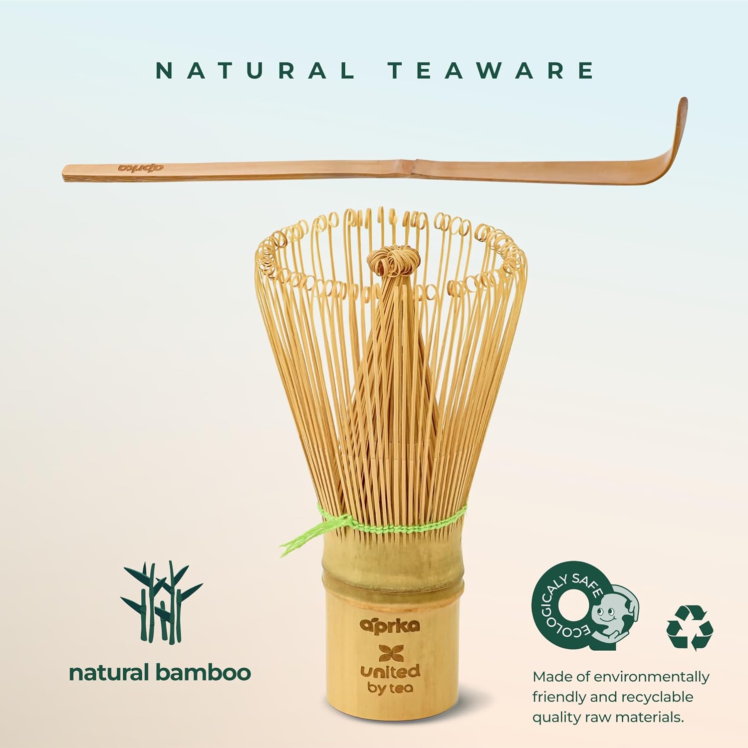 Matcha Gift Set 6 Pcs – Ceramic Bowl, Bamboo Whisk, Whisk Holder, Scoop, Sifter & Cloth – Traditional Japanese Set for Green Tea by Aprika Matcha (Black)