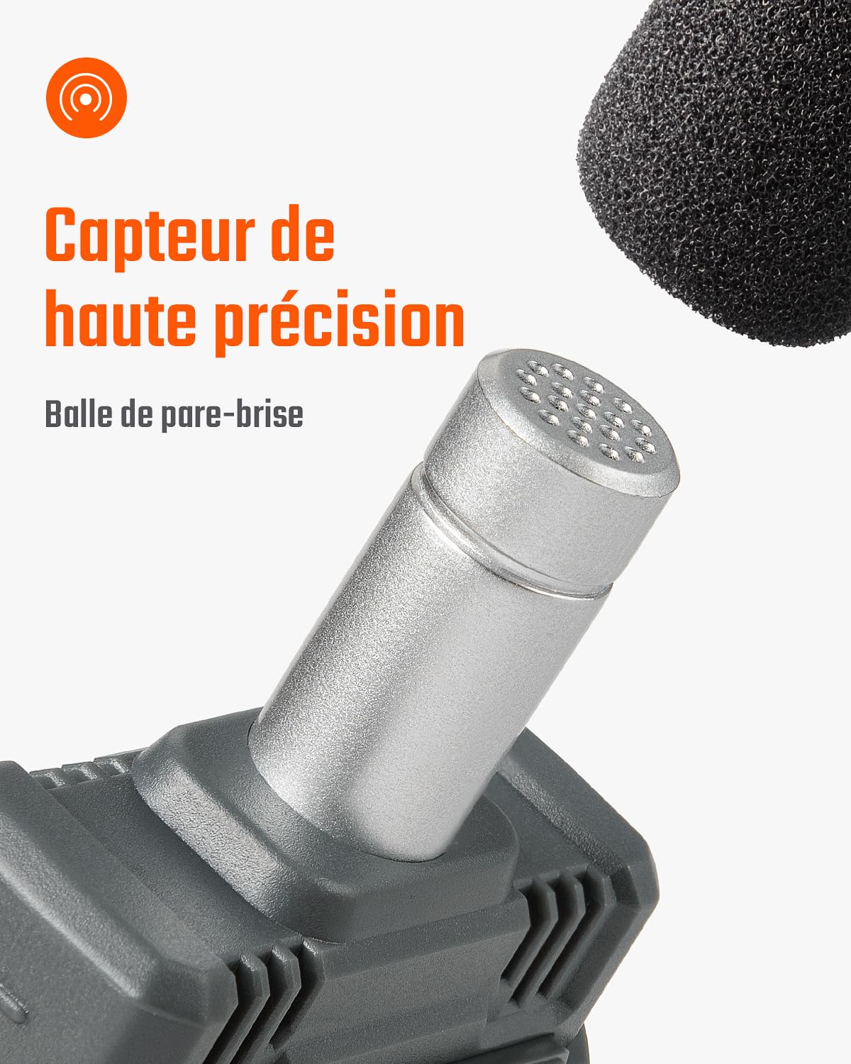Sonomètre, TopTes TS-501A Décibelmètre avec écran LCD rétroéclairé de 2,25 pouces, pondéré A, plage 30-130 dB, valeur MAX/MIN, utilisation pour la maison, voisin bruyant, usine - Orange
