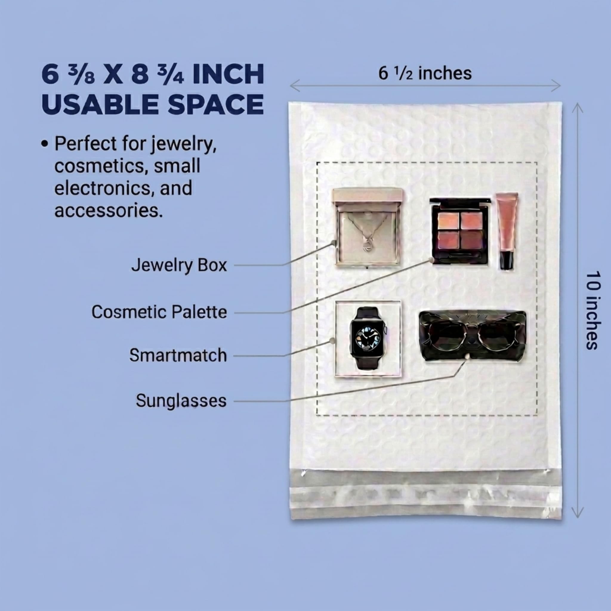 BOX USA Lot de 250 enveloppes à bulles rembourrées auto-adhésives avec doublure à bulles, sacs d'expédition en polyéthylène pour petites entreprises, commerce électronique et emballage d'expédition