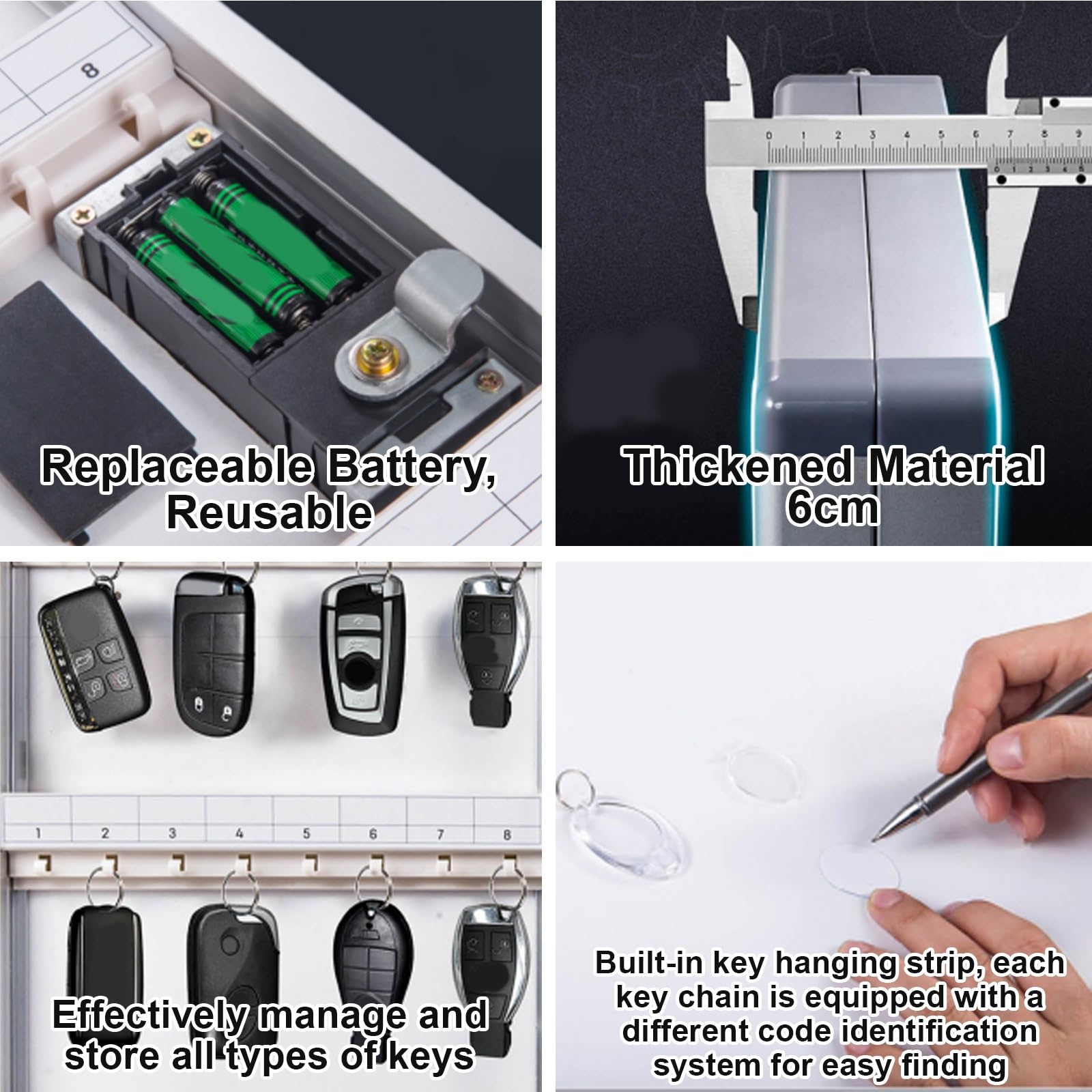 Armario electrónico para llaves con código digital, caja de almacenamiento segura para llaves para el hogar y el negocio, diseño compacto