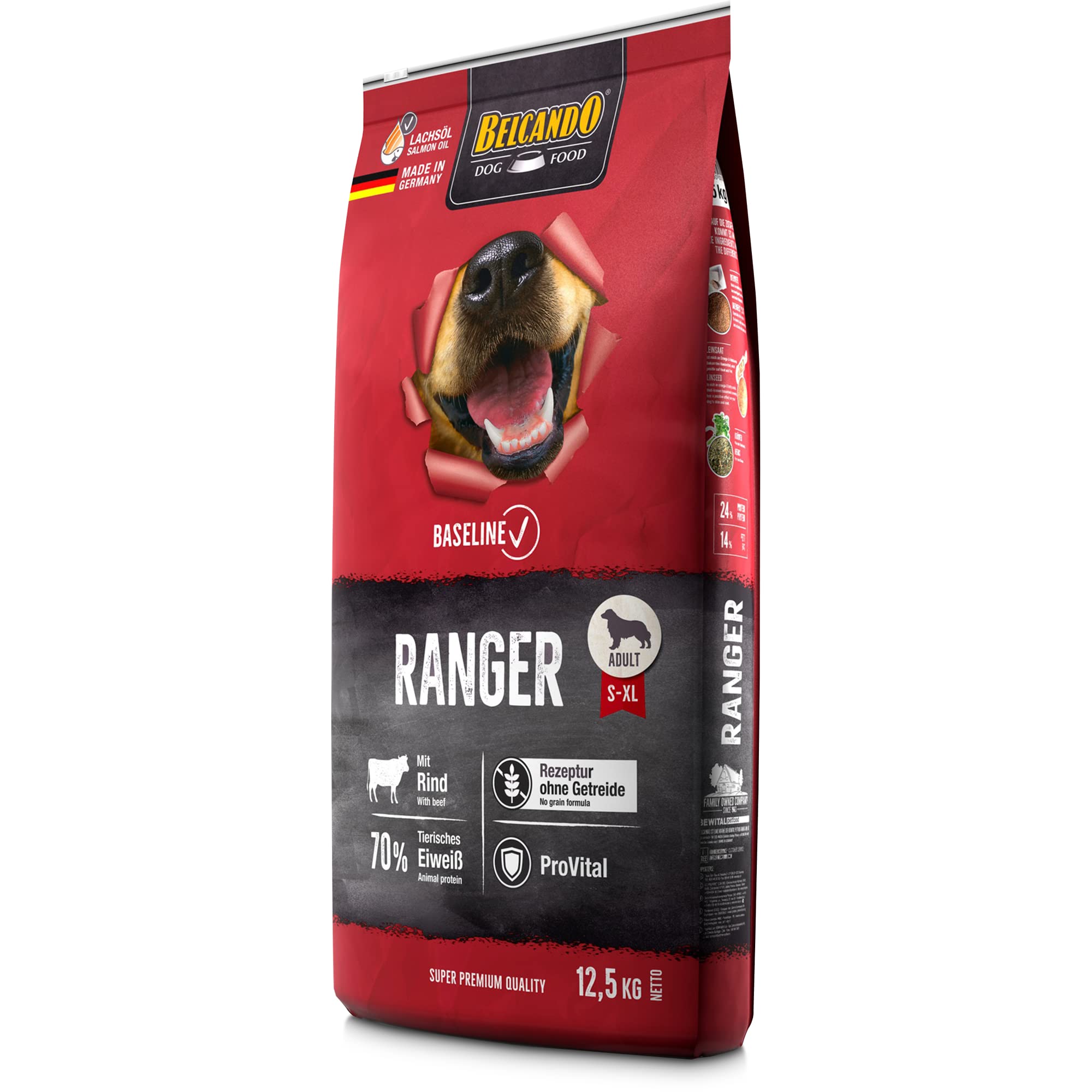 BELCANDO Baseline Ranger [12,5kg] Cibo secco per cani senza cereali | Mangime completo per cani adulti | Adatto a tutte le razze
