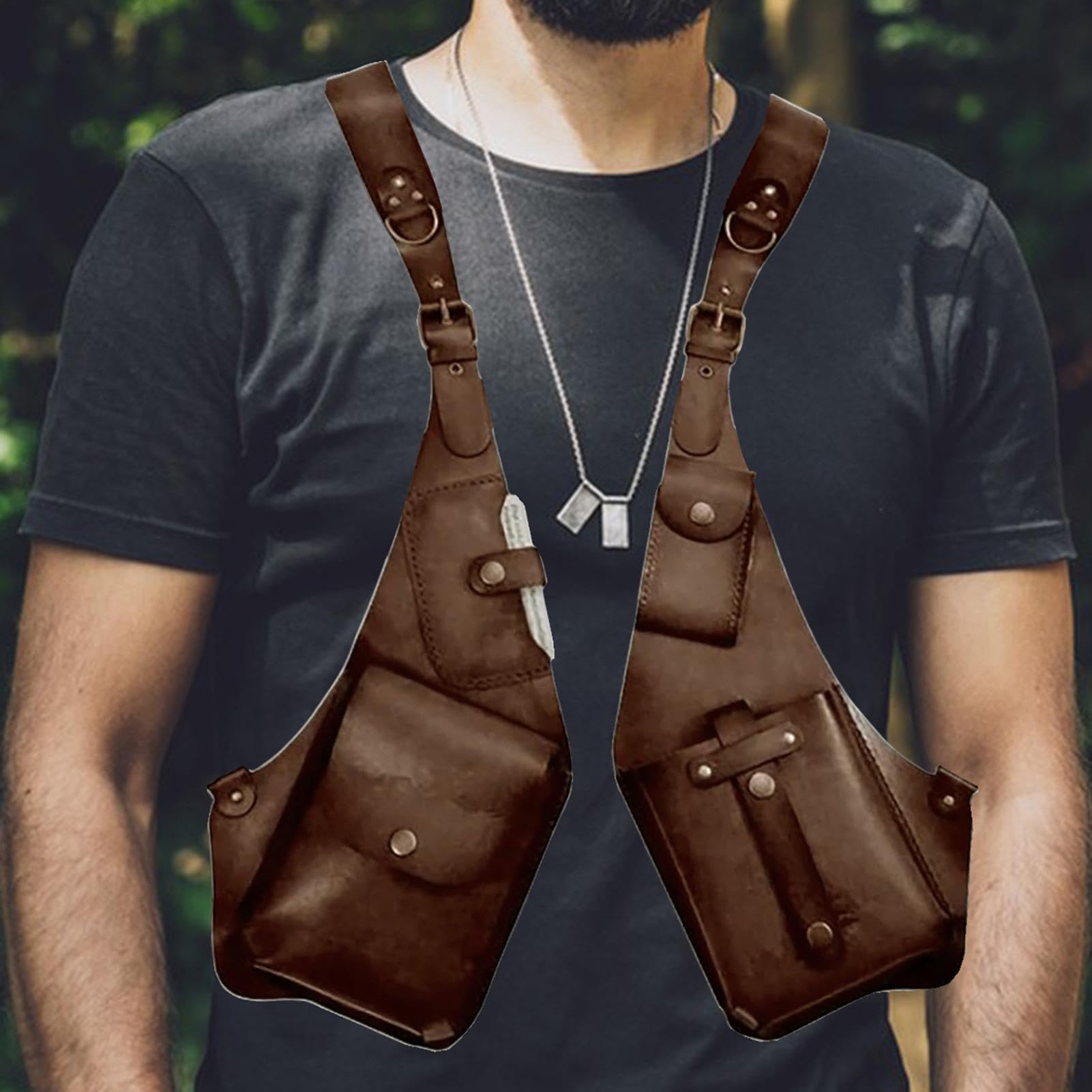 Riñonera Axilar Cartera Steampunk De rol | De Seguridad Para Móvil Para Cosplayers, Viajeros, Vacaciones, Trabajo, Camping, Senderismo, Actuaciones, Eventos Temáticos,