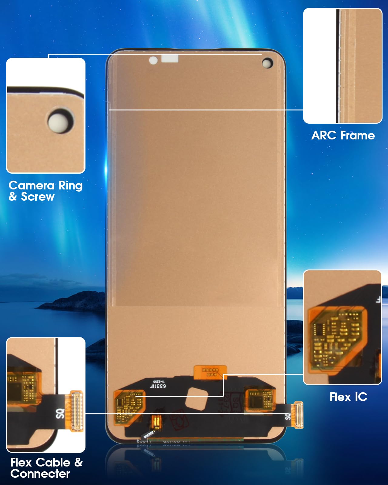 30605 - ECRAN LCD POUR OPPO RENO 6 5G BLEU AVEC CHASSIS 4907750 SERVICE PACK - OPPO - 4907750