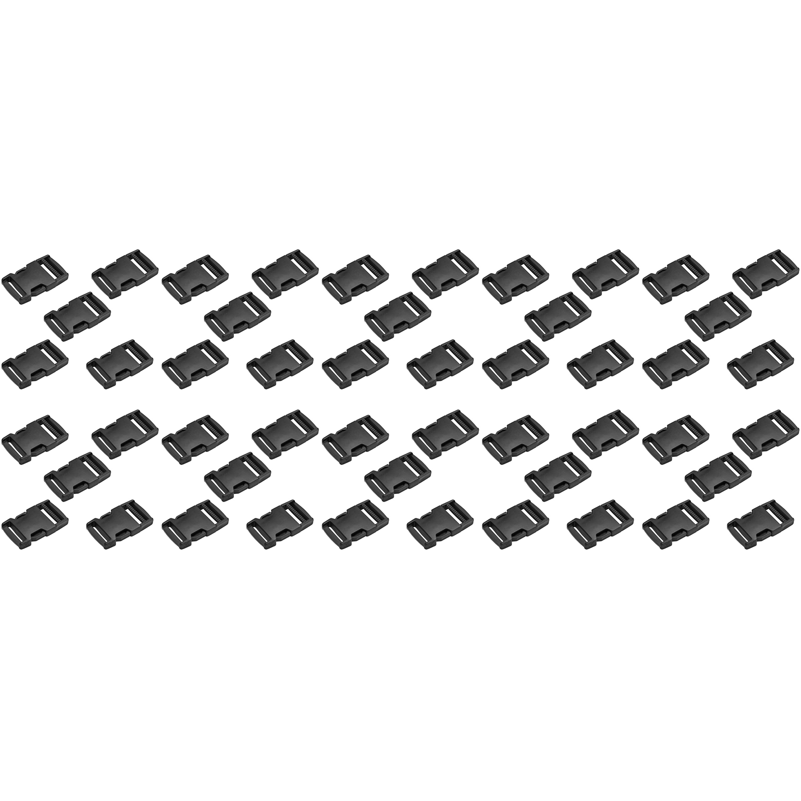 Soladirect Unisex Black Side Release Buckles Clips For 20 Mm / 0.78 Inch Webbing Strap, Squeeze Fasteners, Delrin Plastic (Pack Of 50)