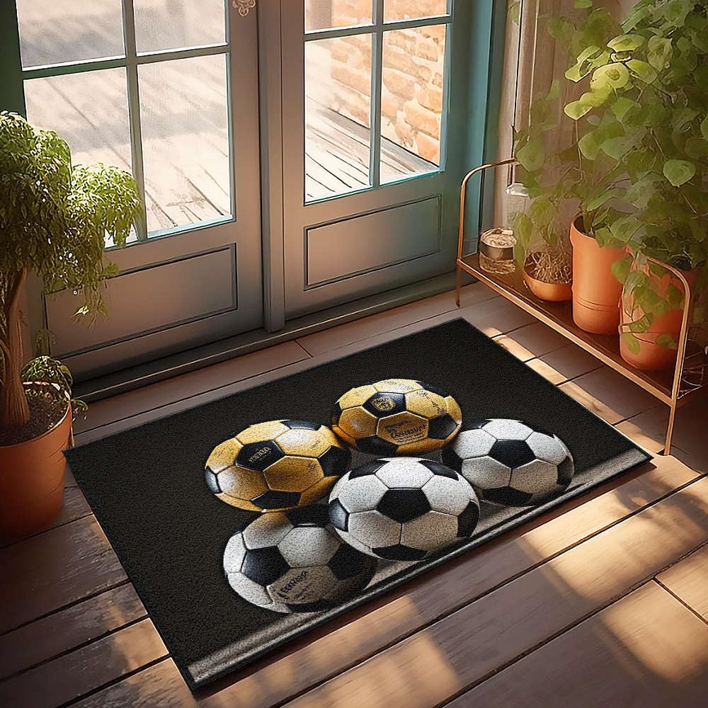 Tapis de porte football 65x90 cm avec signatures pour grand bureau