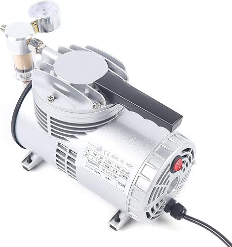 Miniatura 5 de Bomba de vacío de diafragma sin aceite de 16HP 14501700r.p.m, silencio sin aceite de laboratorio, pequeña bomba de vacío Hvac sin aceite automotriz