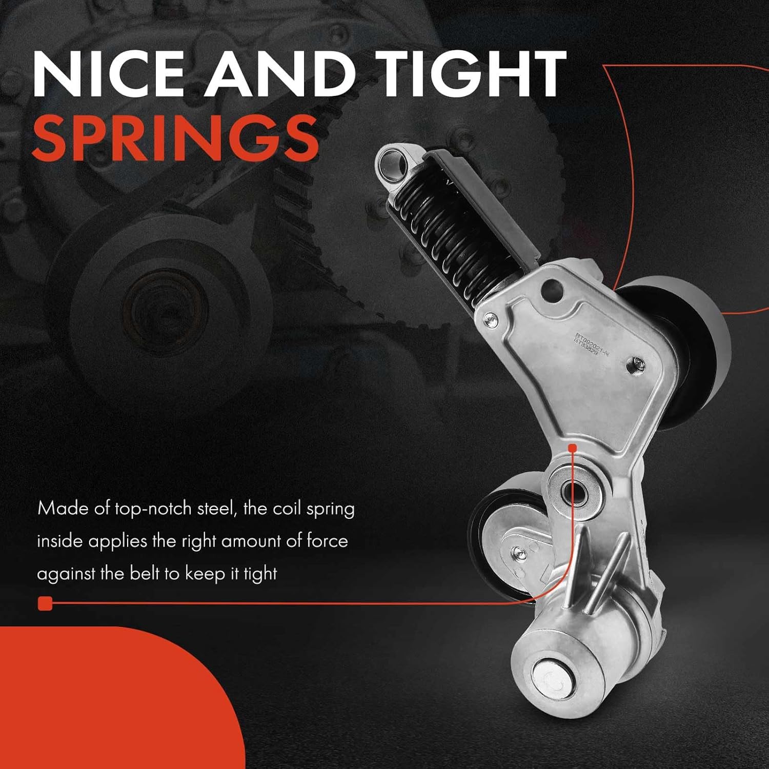 A-Premium Belt Tensioner Assembly with Pulley Compatible with Chevrolet Malibu 2008-2010 2013-2014, Impala 2014 & Buick LaCrosse, Regal 2012-2016 & Saturn Aura, Vue, Replace# 12663047, 12655192