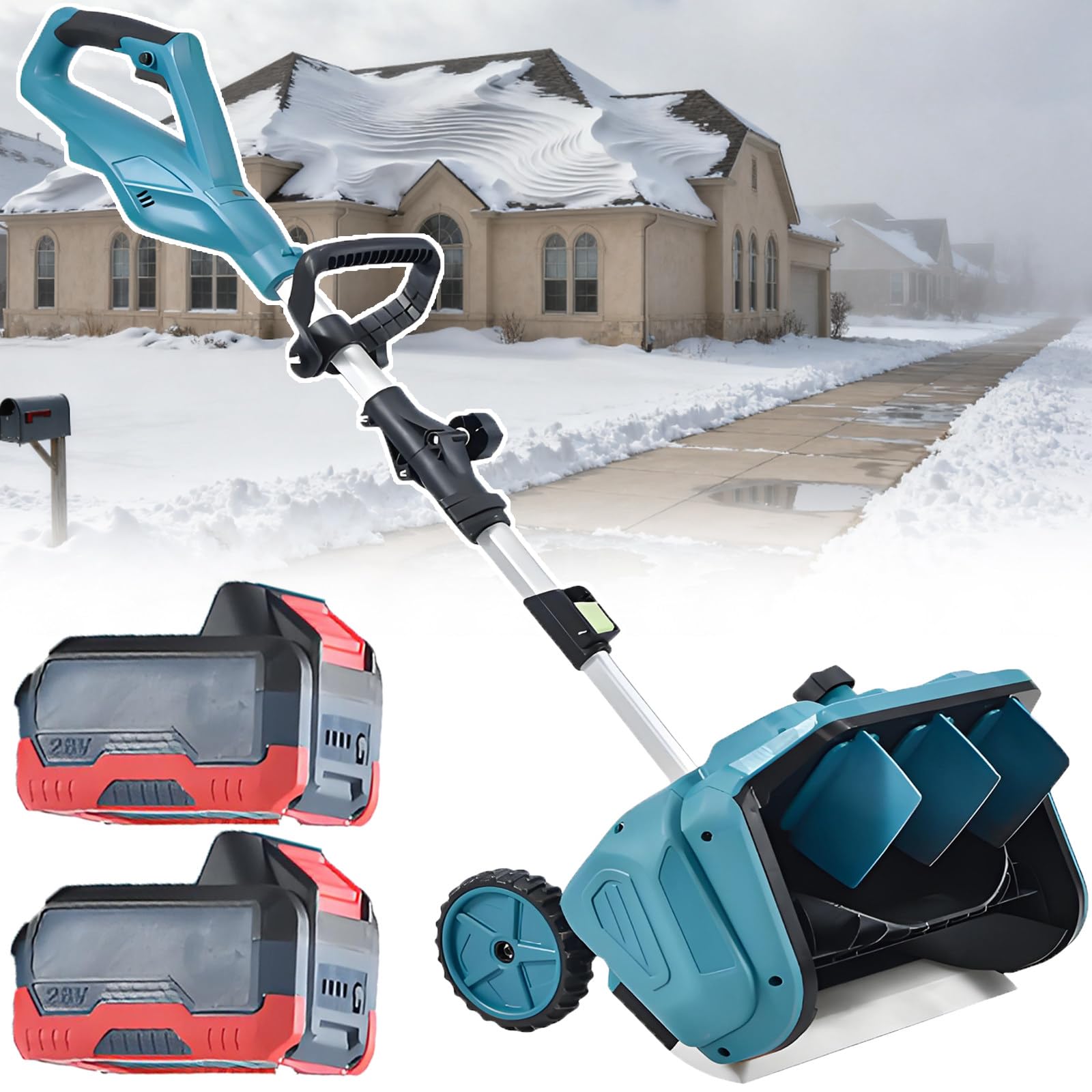 Lanzador de nieve inalámbrico 1000W pala de nieve sin escobillas 6.5 kg uso invierno al aire libre