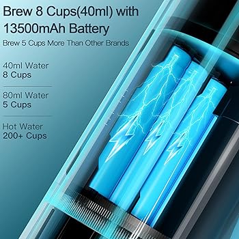 CONQUECO Cafetera Portátil con Cápsula de Espresso - 12V Máquina de Café Electrica con Batería - para Coche Camión y Viajes - Compatible con Cápsulas Originales Nespresso y Cápsula L'or1