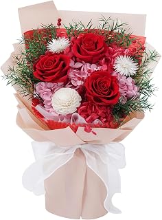 Waipfaru Red Preserved Flowers, Fresh Bouquet with Gift Box, Mothers Day & Valentine's Day Flowers, Lasts 1-3 Years