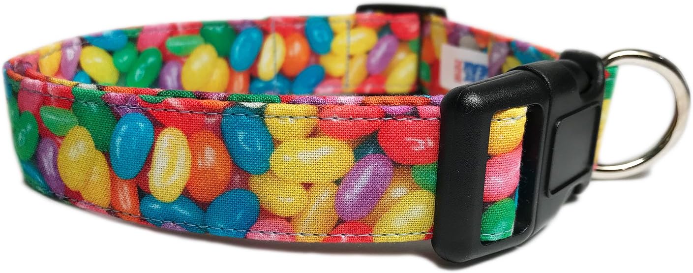 Adjustable Dog Collar in Easter Jelly Beans (Handmade in