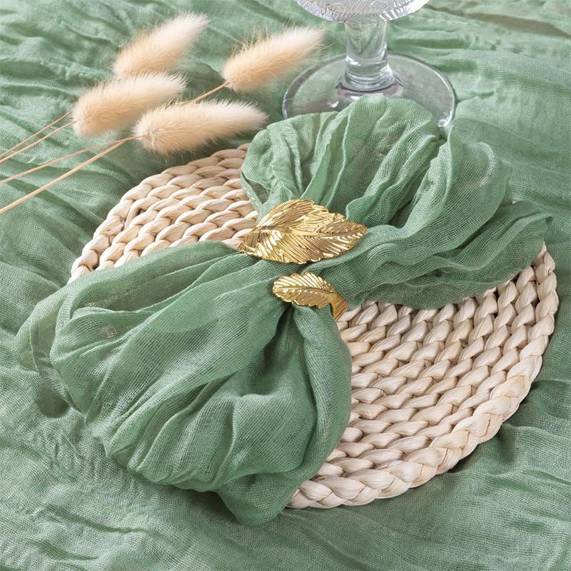 Servilletas de tela verde rustic set x4 21x21 in miniatura 2