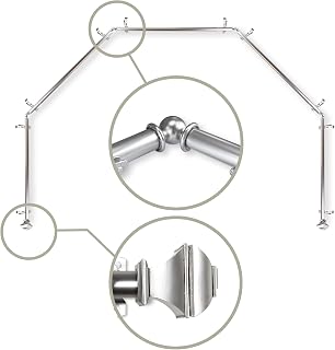 13/16" Moyat 5-Sided Bay Window Curtain Rod - Satin Nickel