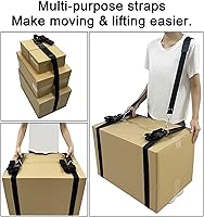 Vista 2 de Correas móviles de hombro con correas de amarre de carga - Mueve, levanta, transporta, pestañas y asegura objetos pesados, muebles, Correas móviles