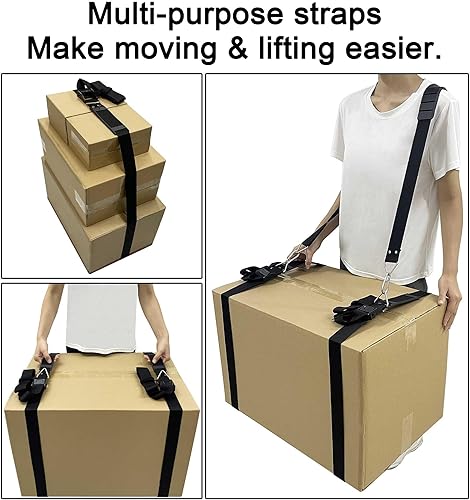 Miniatura 2 de Correas móviles de hombro con correas de amarre de carga - Mueve, levanta, transporta, pestañas y asegura objetos pesados, muebles,