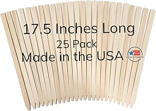 25 Pack 17.5" Wood Stakes for Garden Marking Survey Grading Paint Stirring Stick Model Building Landscaping Plant Support and Crafts 17.5 Inch Made in The USA by LABELSPLASH