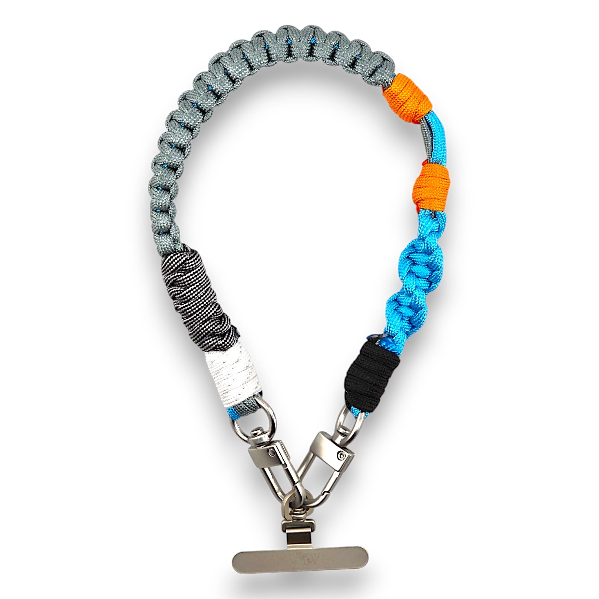 Ratask Unisex Grey/Blue Handmade Braided Mobile Phone Strap, Lanyard Rope, Durable Keychain Cell Phone Wrist Strap ()