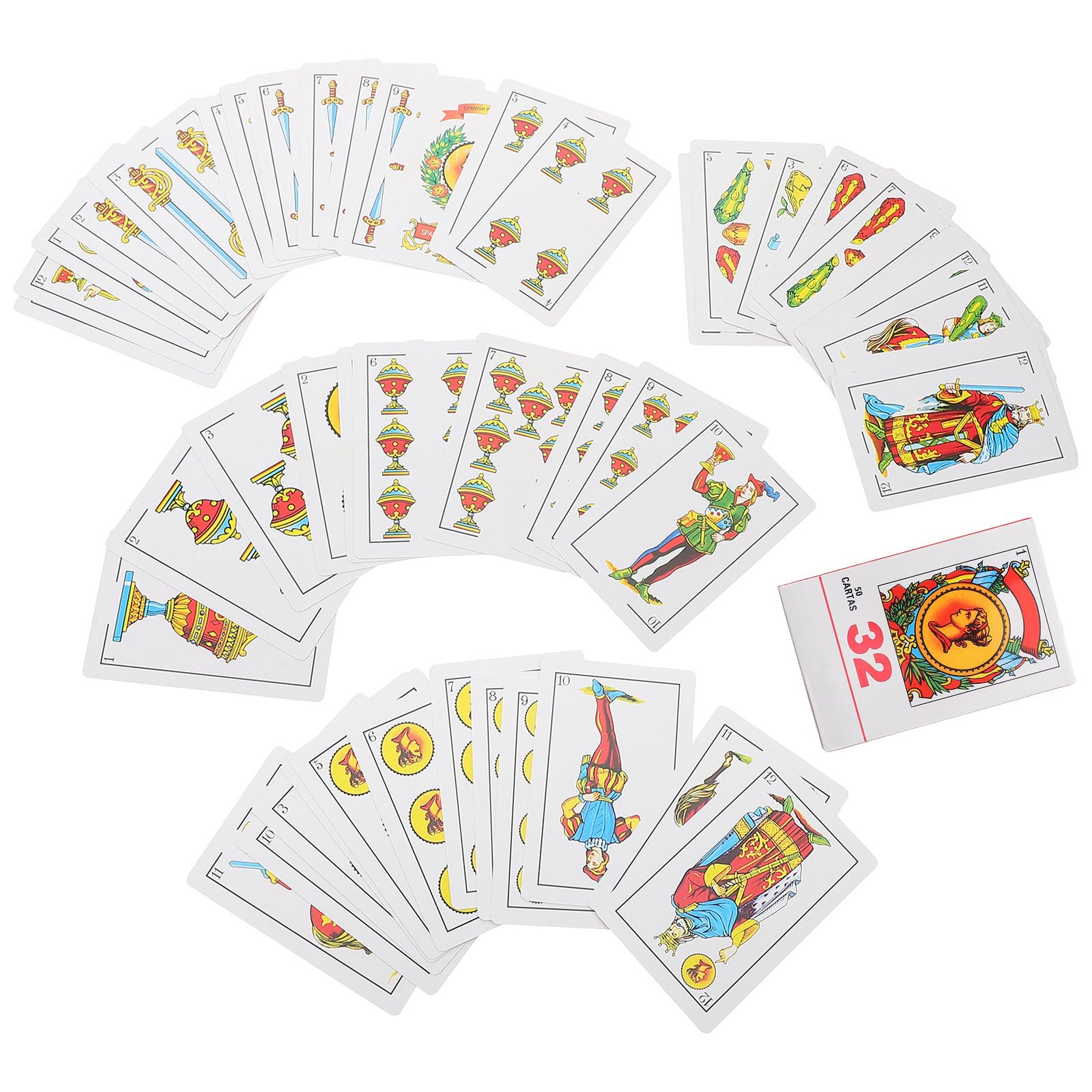 Operitacx 4 Pezzi Carte da Gioco Spagnole per Feste e Amici, Mazzo 1 Carta