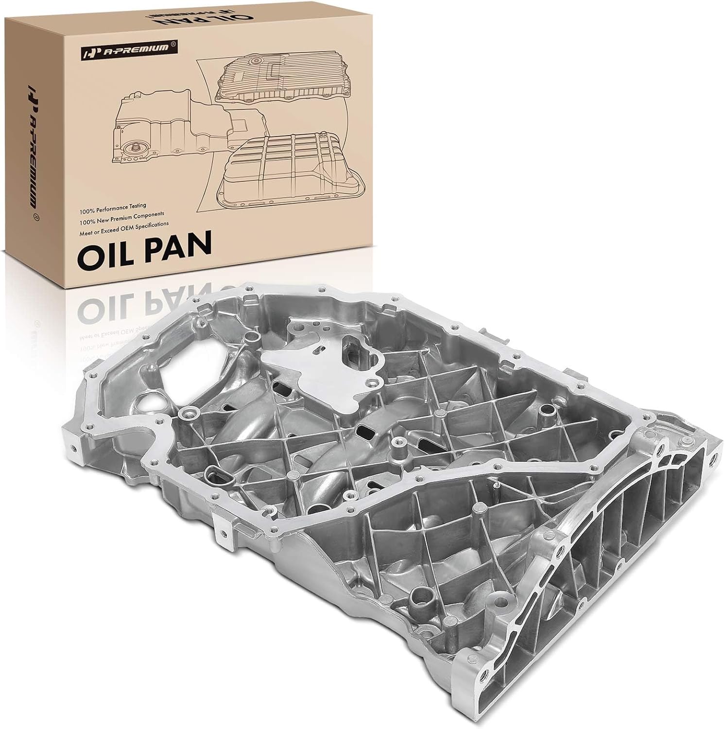 A-Premium Engine Oil Pan Sump with Drain Plug Compatible with Audi A4 2009-2012, A4 allroad 2013-2016, A4 Quattro 2009-2012, Q5 2010-2012, A5 2010-2012, A5 Quattro 2010-2012, 1.8L 2.0L