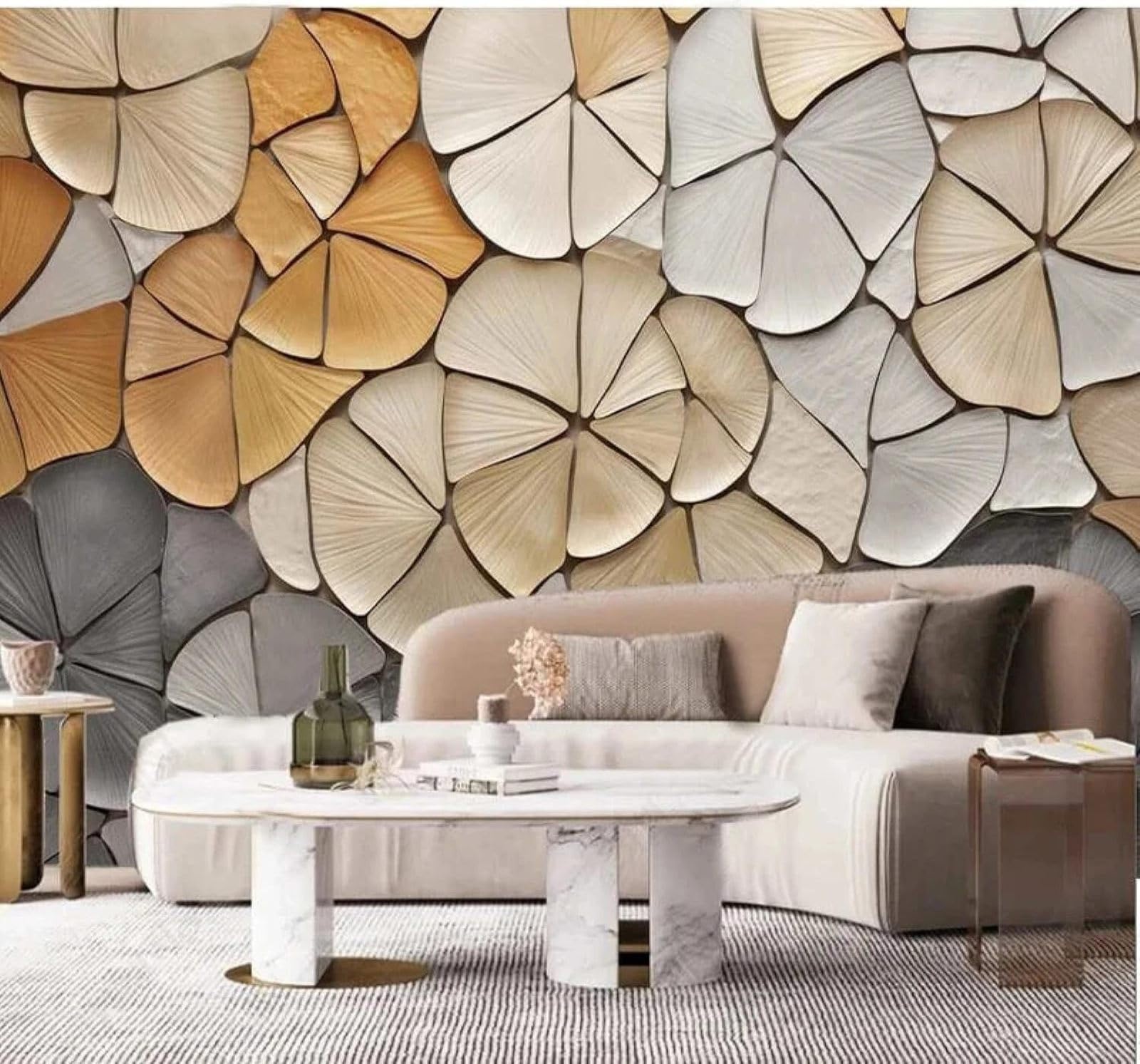 XLMING Abstract Creative Flowers Art Personalised 3D Wallpaper Luxury Silk Study Dining Feature Sofa Grey Bedroom Living Room Tv Decorative Wall-250cm×170cm
