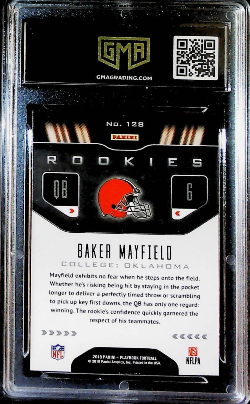 2018 Panini Playbook Football #128 Baker Mayfield RC Cleveland Browns Rookie Card GMA 10 GEM MINT