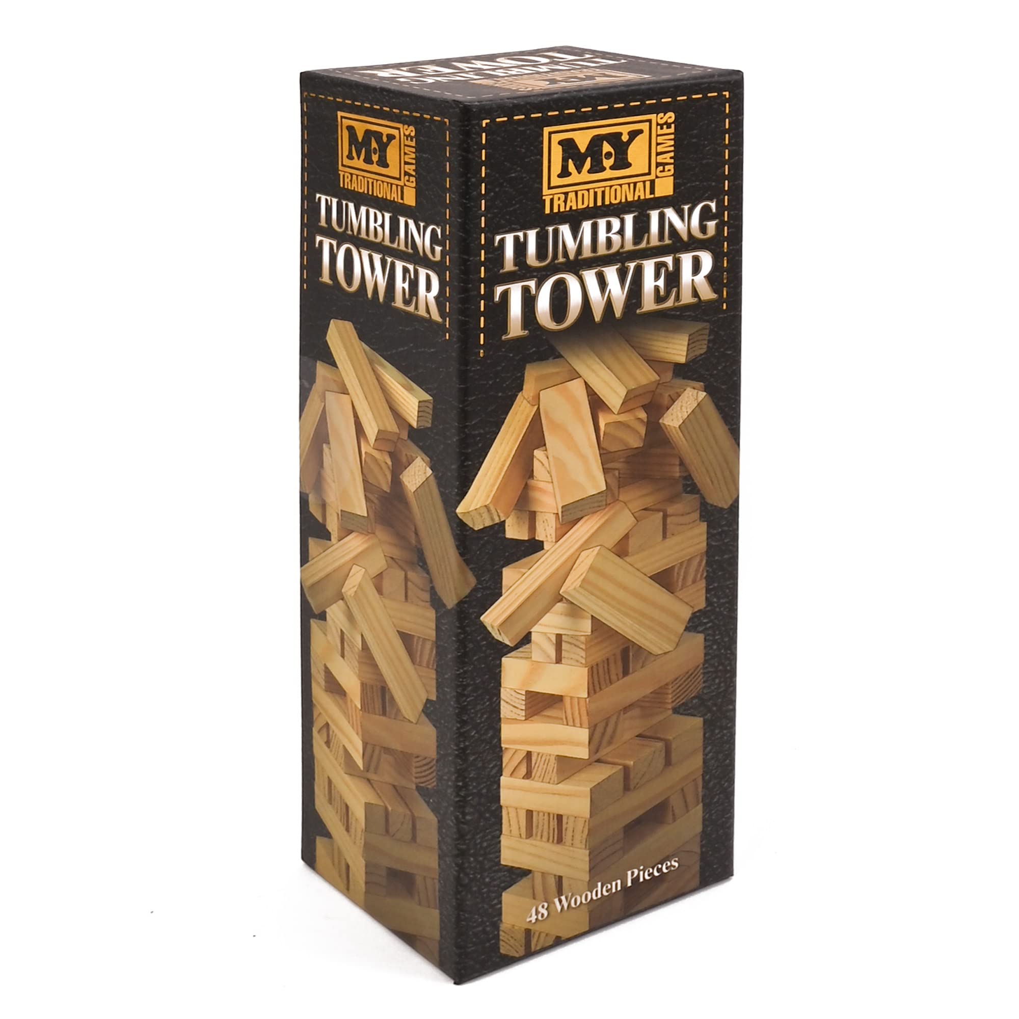 M.YTraditional Tumbling Tower Game with 48 Wooden Pieces in Full Colour Gift Box