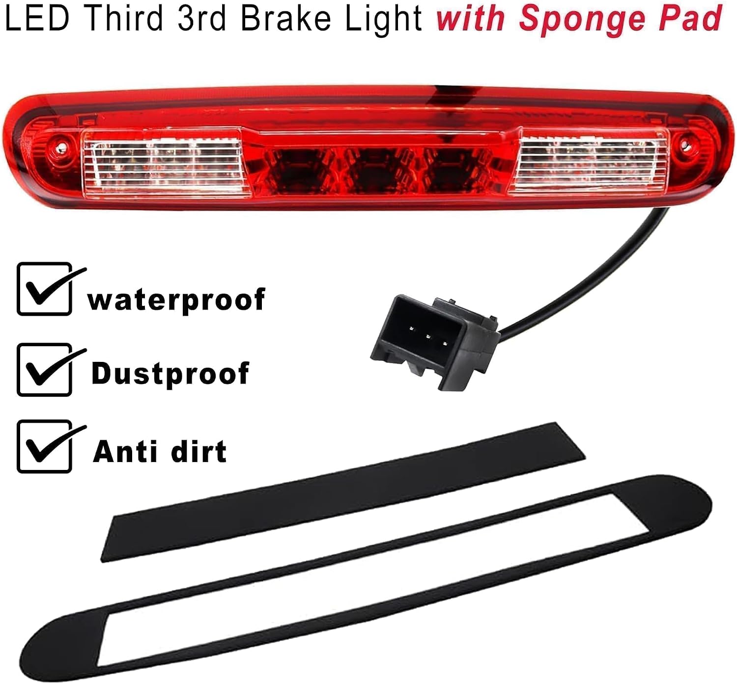 25890530 LED 3Rd Third Brake Light Cargo Lamp High Mount Stop Light Fit for Chevy Silverado GMC Sierra 1500 2500 3500 HD 2007 2008 2009 2010 2011 2012 2013