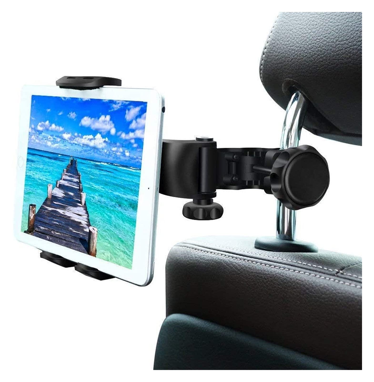 JJJ Montatura del poggiatesta Automobile BLKEER 360. Culla Rotante for seggiolino Auto for Tutte Le tavolette da 4,5~11 ", for PRO, Air Mini, Tab, Kindle, Telefono Black