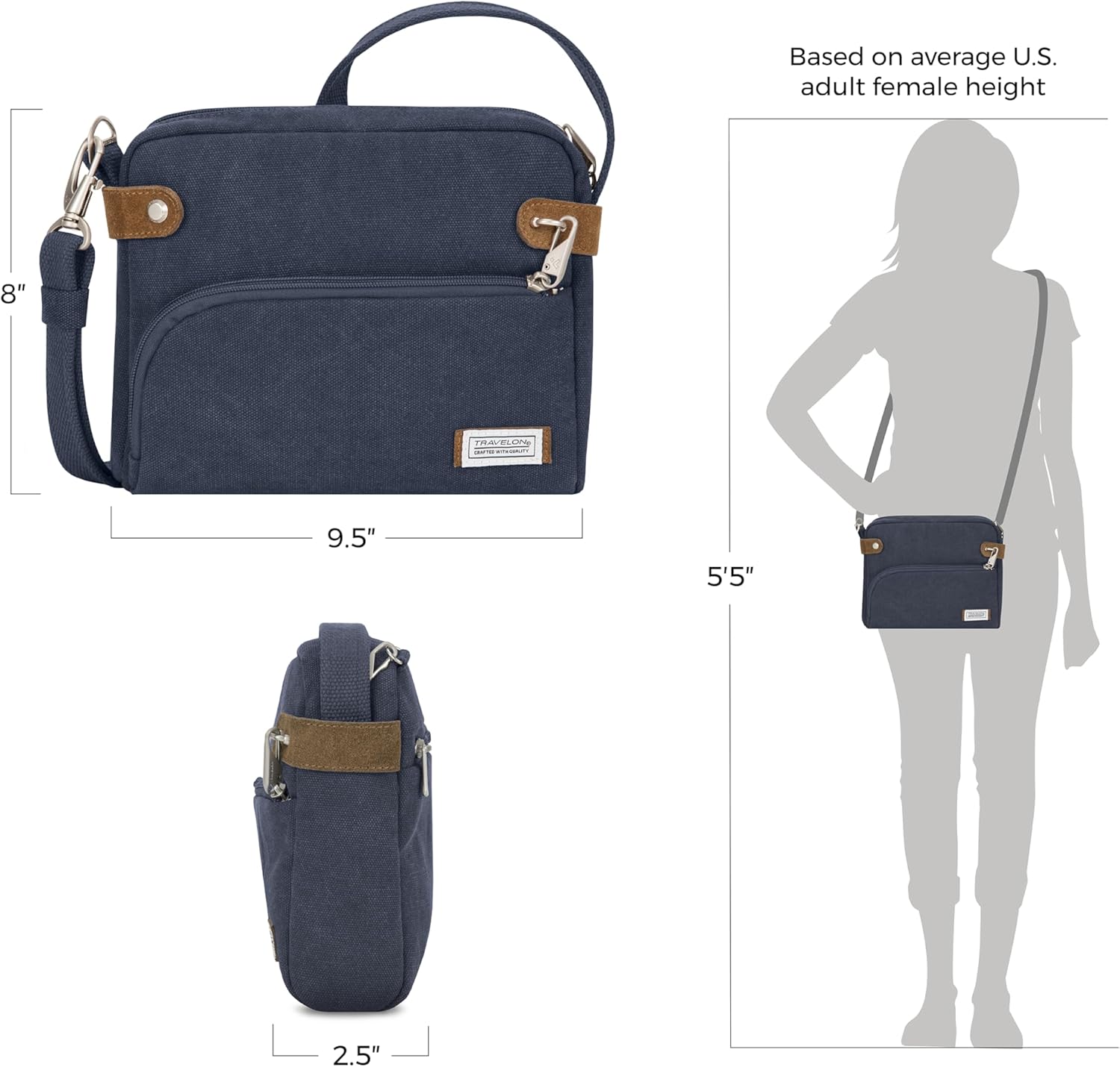 Travelon Anti-Theft Heritage Small Crossbody Bag - Image 4