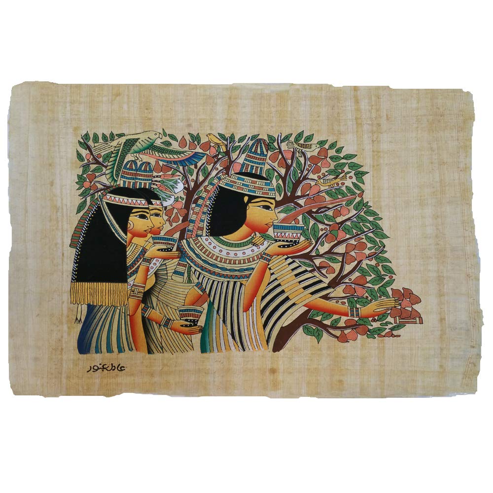 Horus Artesanía de Egipto Papyrus of Magic. Original Papyrus Handmade and Hand Painted in Egypt. Measures 33x43 cm Approximately