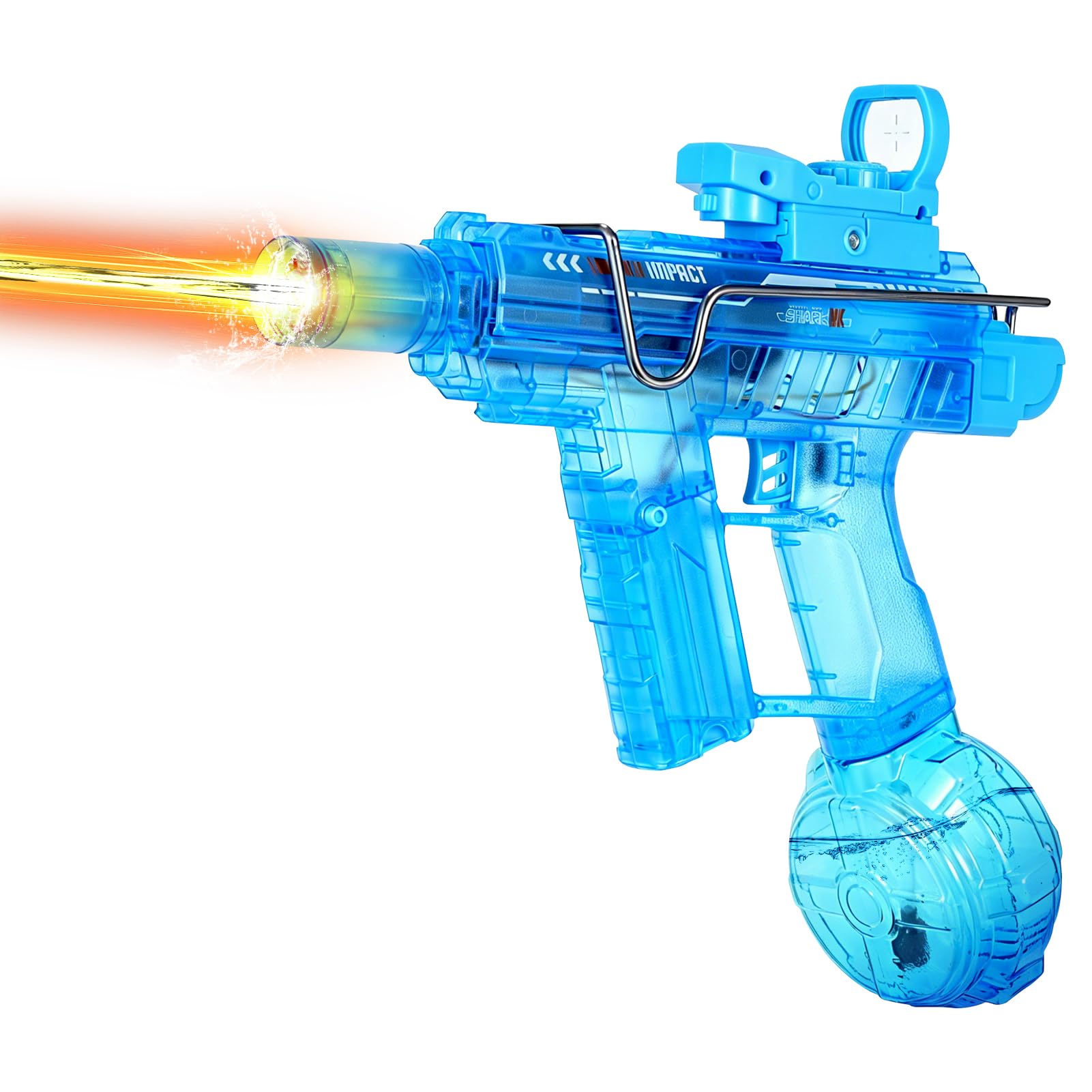Electric Water Gun, Automatic Water Gun 30ft Ultra-Long Range with LED Light, Rechargeable Battery, Large Capacity Water Tank Toy Gift for Boys and Girls, for Summer Outdoor Beach Pool Party