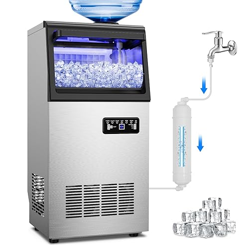 Vista 93 de Nugget Ice Makers - Máquina de hielo de pellets masticables suaves con función de limpieza automática, modo de mezcla de hielo/agua/agua helada, 50