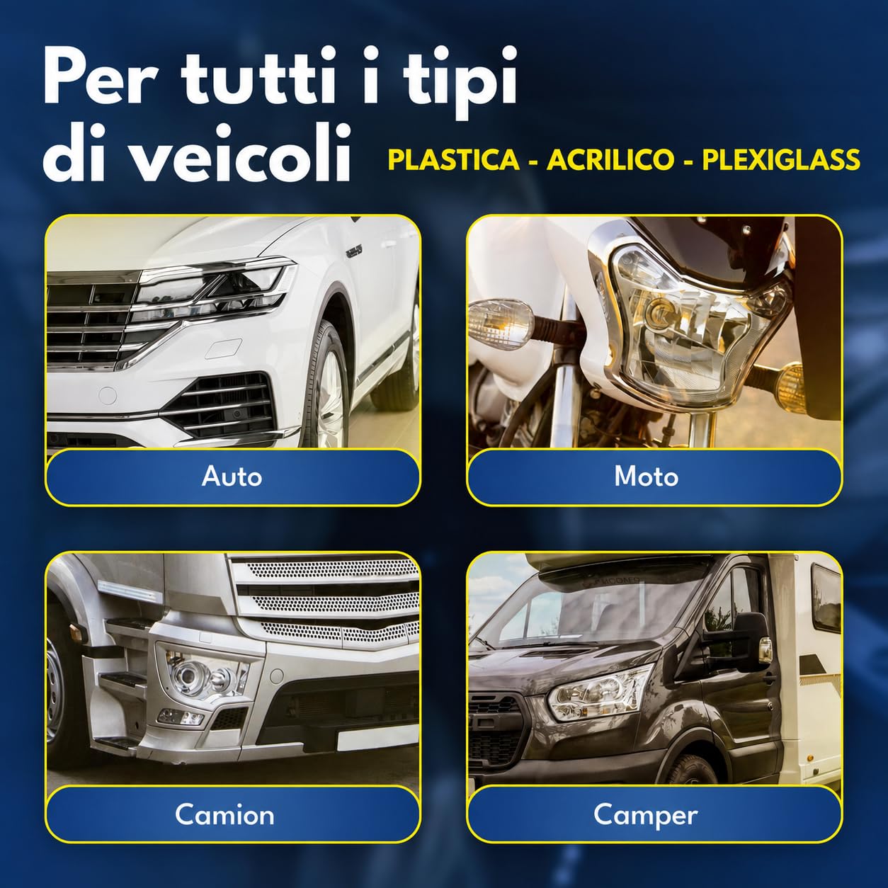 ATG® Kit Rinnova Fari Auto – Kit Lucidatura Fari Auto Opachi e Ingialliti – Ripristino, Pulizia e Rigenerazione Fari in Plastica – Lucida Fari Auto, Migliora Visibilità e Aspetto
