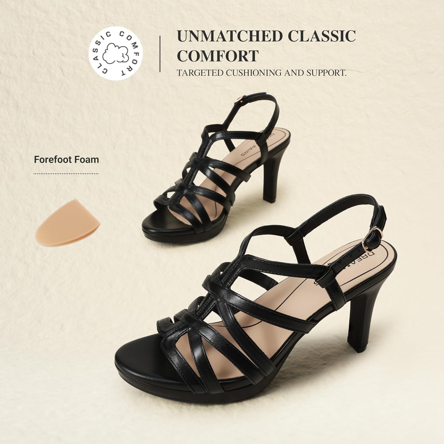 DREAM PAIRS Women's Strappy Stiletto High Heels Round Toe Ankle Strap Dress Shoes Platform Comfortable Heeled Sandals - Image 6