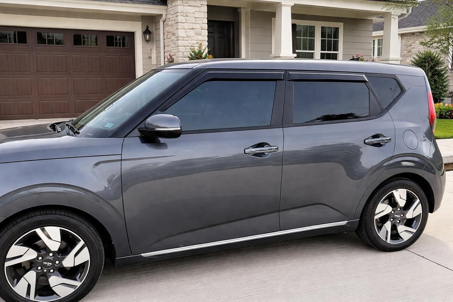 2020-2025 Tape-on Rain Guards for Kia Soul Side Window Deflector Visors EX GT-Line Turbo LX S X-Line Durable Tinted Vent Shade 2021 2022 2023 2024